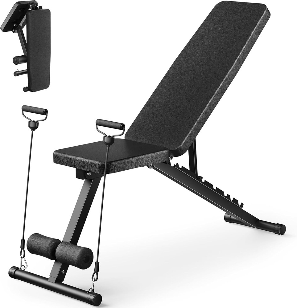 Adjustable Weight Bench 600LBS Incline Decline Flat Foldable Home Workout Full