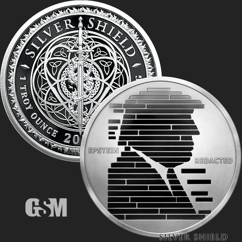 2026 Silver Shield EPSTEIN REDACTED - 1oz .999 Silver Proof - Pre Sale