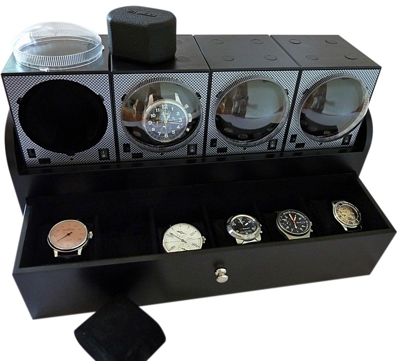 Quad "Boxy" Brand Brick Automatic Watch Winder + 6x storage System - Model: 4B4