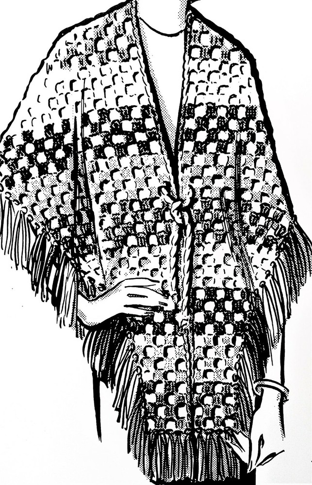 5499 Vintage TRIANGULAR SHAWL Pattern to Crochet (reprint)