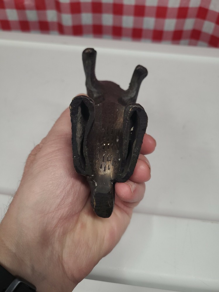 Antique Bronze Standing Bunny Rabbit Hare Figurine Statue