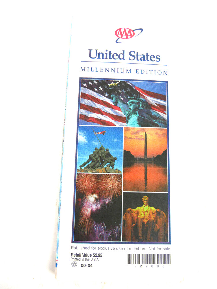 AAA United Ataes Map Millennium Edition Excellent Condition 2000