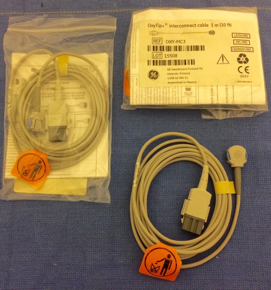 GE OXY-MC3 Spo2 interconnect cable.  New, guaranteed.
