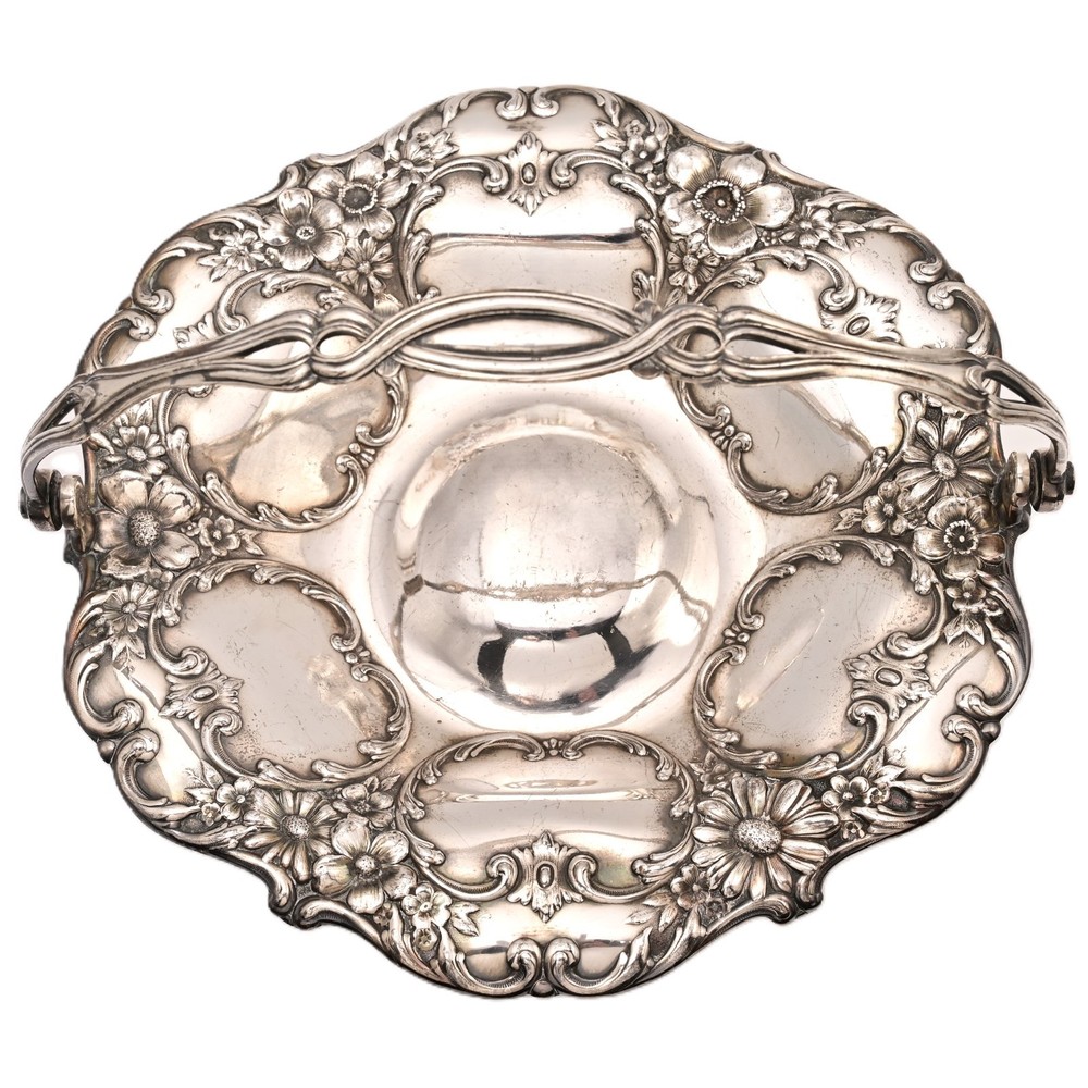 HOMAN Baroque Original Vintage Signed Silverplate Centerpiece Repousse Bowl