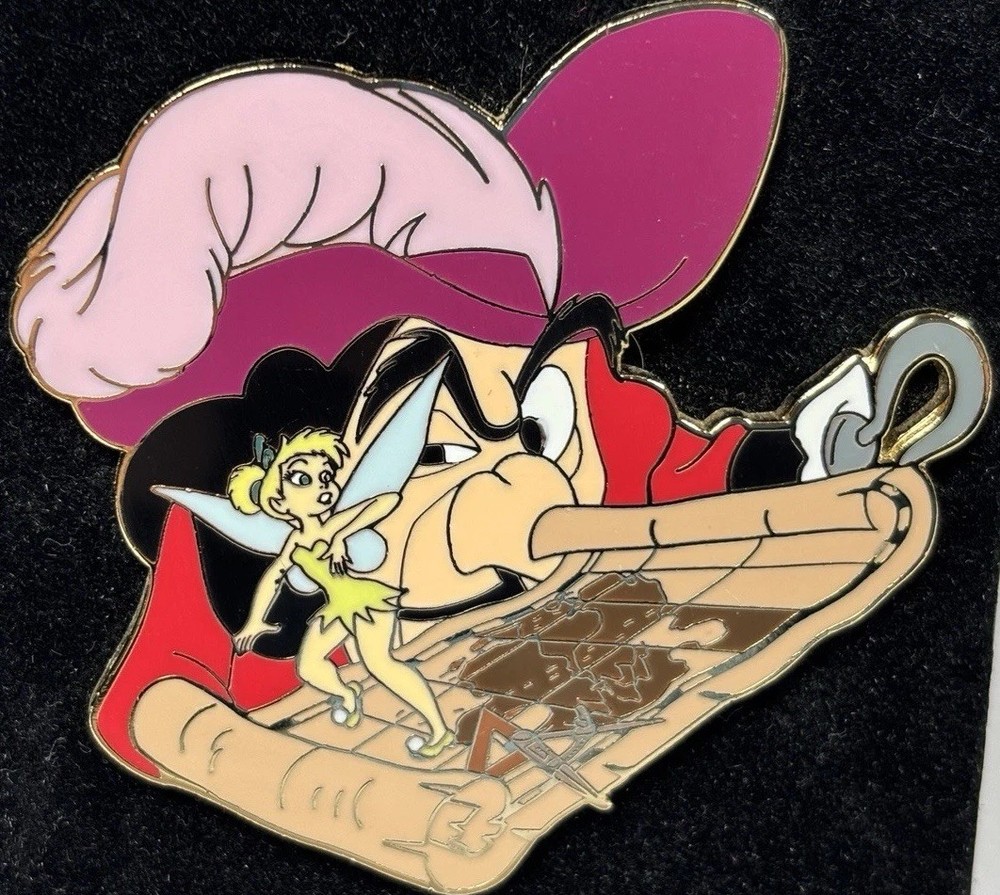 Disney Auctions Captain Hook Pressures Tinker Bell Map Jumbo LE/500 Pin