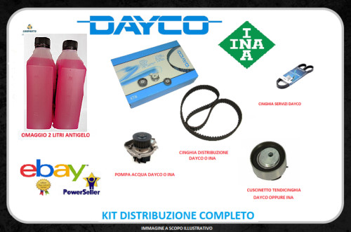 Dayco service belt water pump distribution kit for Fiat Punto Panda 1.2 1.4