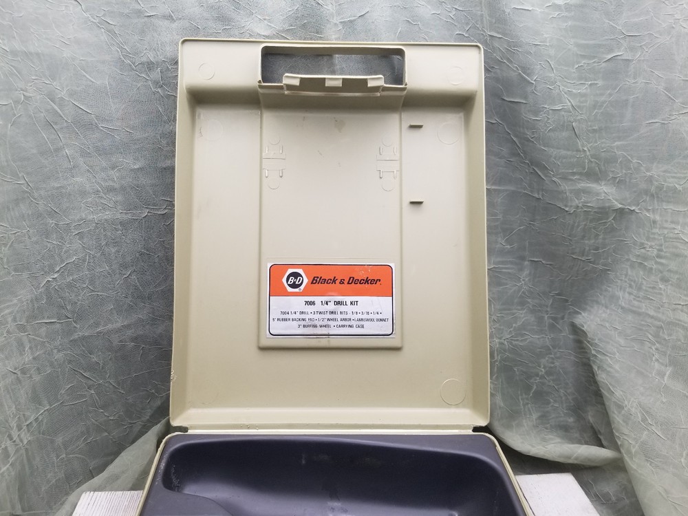 Vintage Black & Decker Plastic Empty Case for 7006 1/4" Drill Kit