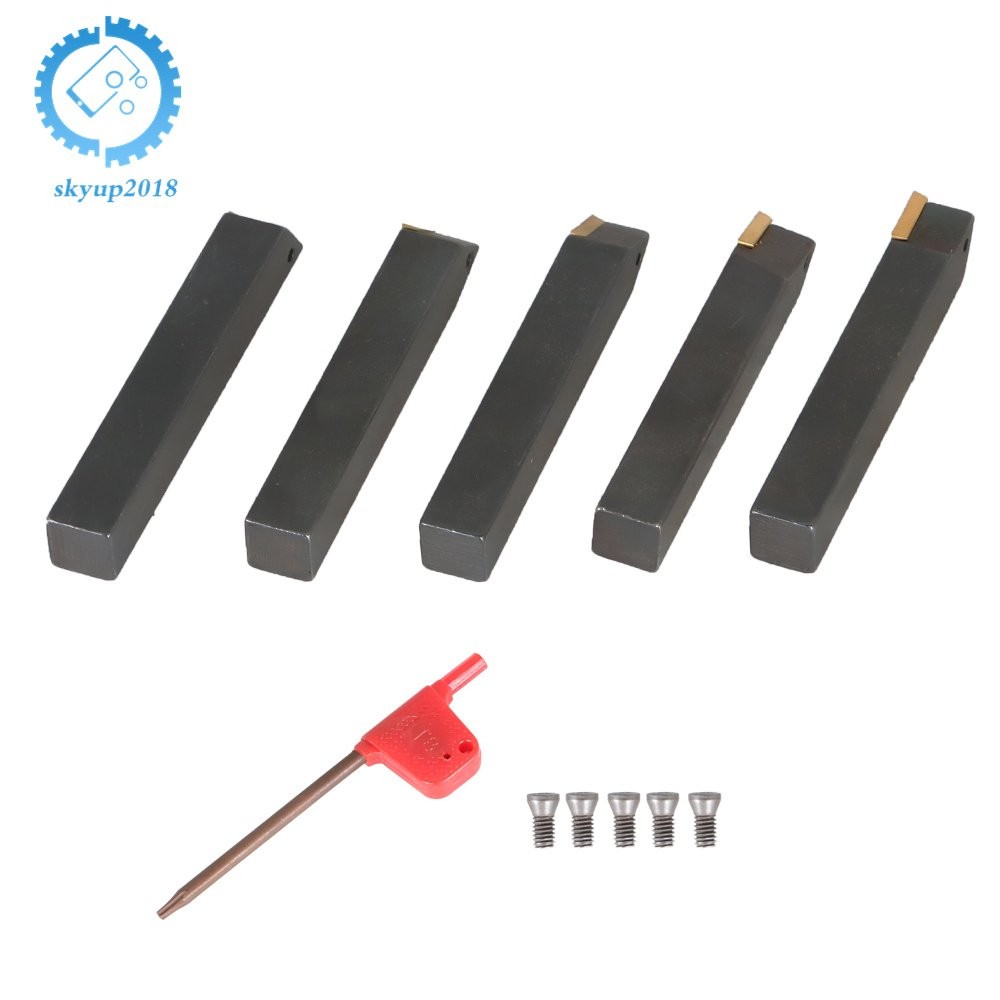 5 PACK 3/8" New Carbide Indexable Turning Tool Bit With Carbide Inserts