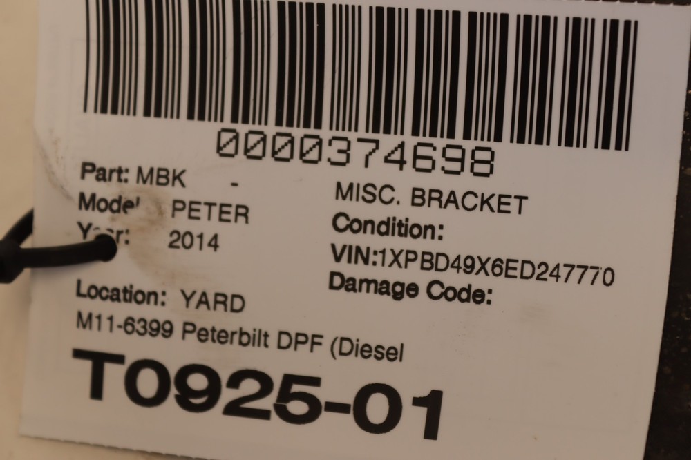 2013-2017 PETERBILT 579 DPF DIESEL PARTICULATE FILTER BRACKET M11-6399 OEM