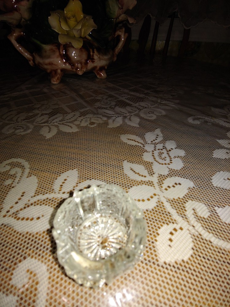 Antique Open Salt Dip/Cellar "Cane and Panel" Pattern, Pressed Glass