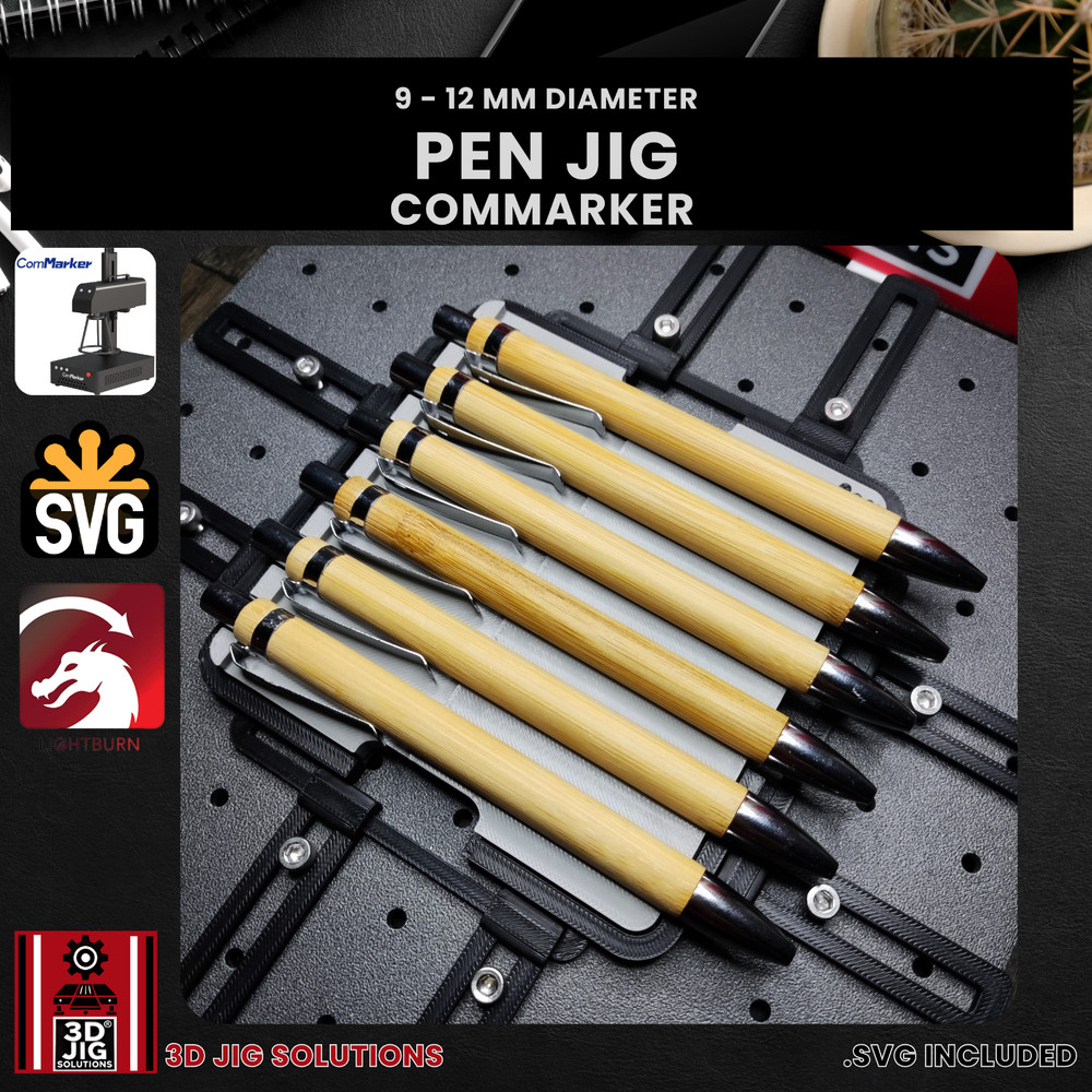 ComMarker Pen Jig | Laser Engraving Template