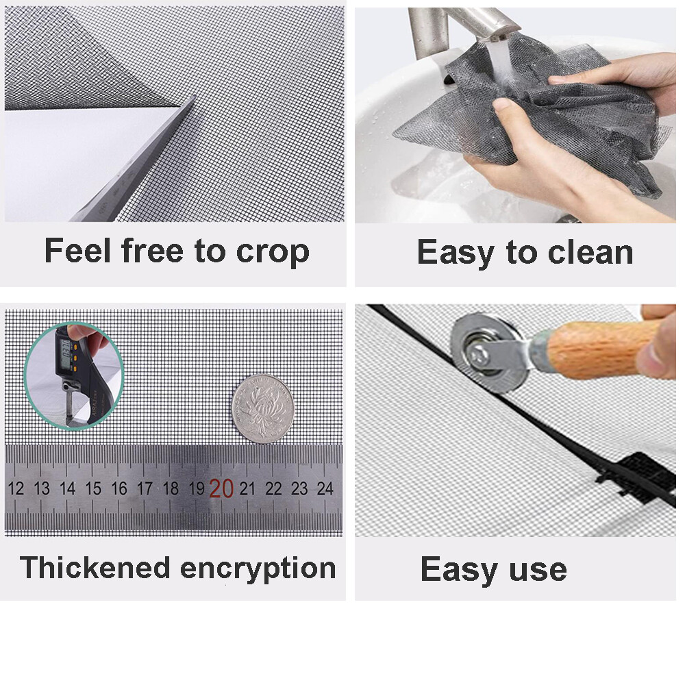 Cuttable PVC/Nylon Screen Mesh Roll for DIY Doors Windows Screen Replacement
