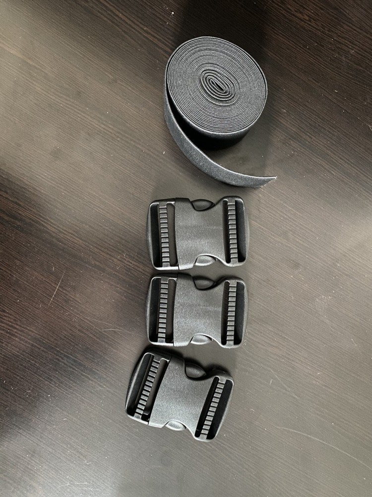 2 Inch Side Release Black Plastic Buckles - 3 Pack - YuWon