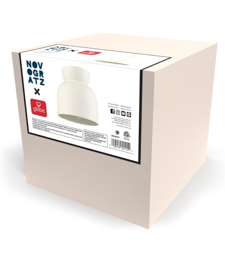 Globe Electric Ines 1-Light Matte Off-White Flush Mount Ceiling Light (MS765)