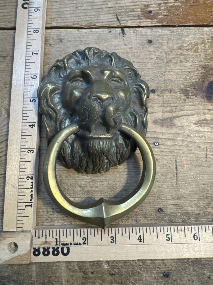 Solid Brass Lion Head Door Knocker
