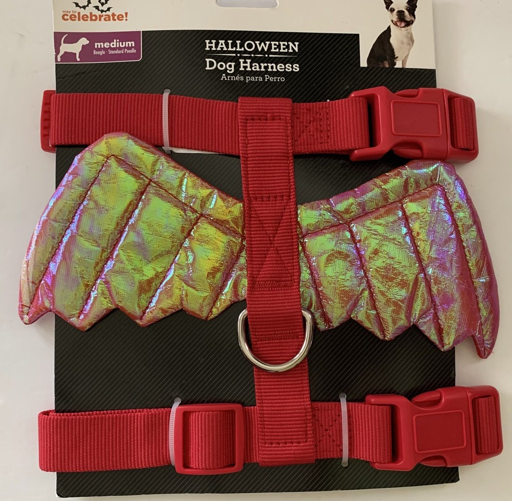 DEVIL WINGS Dog HARNESS M NEW Shiny Wings MEDIUM Halloween