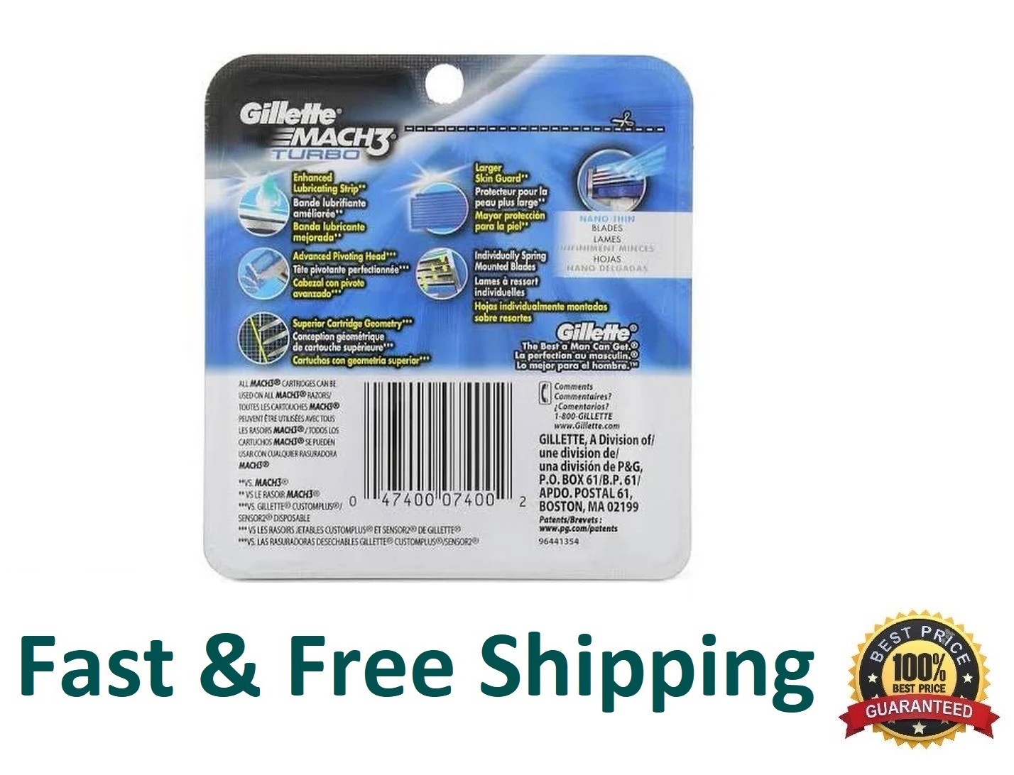 Gillette Mach 3 Turbo Razor blades Men Refills Cartridges Shaver 1 5 10 20 40 80