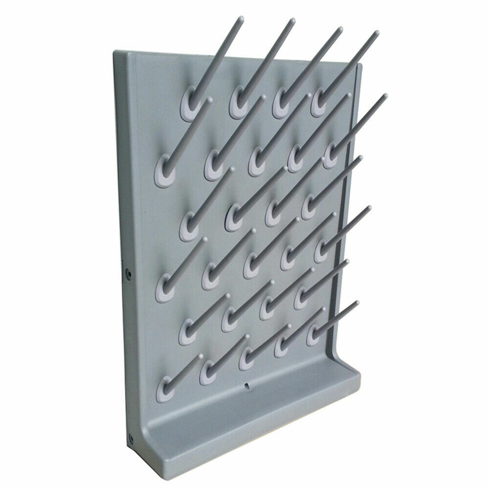 27 Pegs Laboratory Drying Rack Lab Draining Peg Board Rack Wall Mount PP