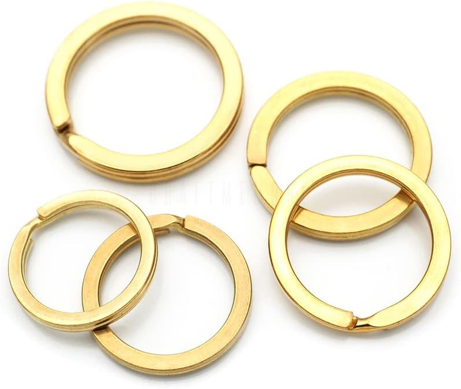 4Pcs Solid Brass Split Ring Connector Key Rings Keychain Rings DIY Leathercraft