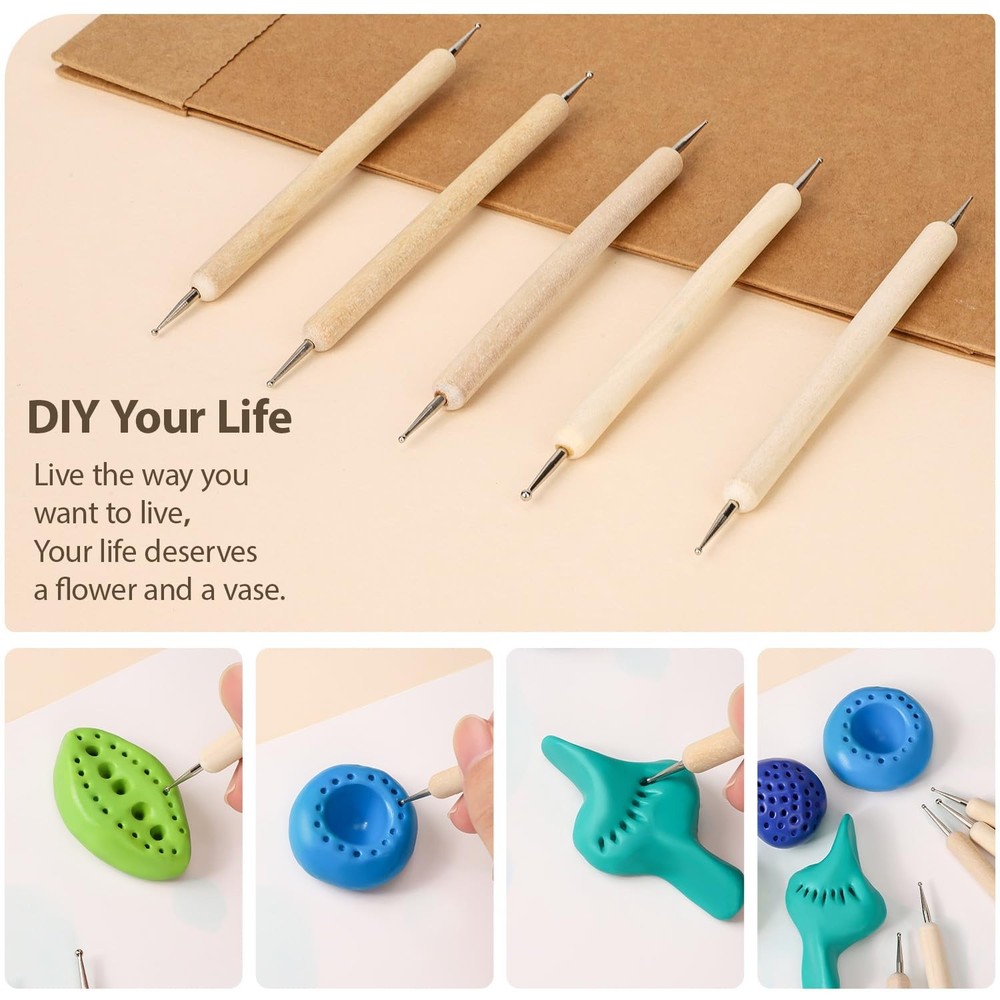 Pottery Sculpting Tools 32PCS Ceramic Clay Carving Tools Set for Beginners Ex...