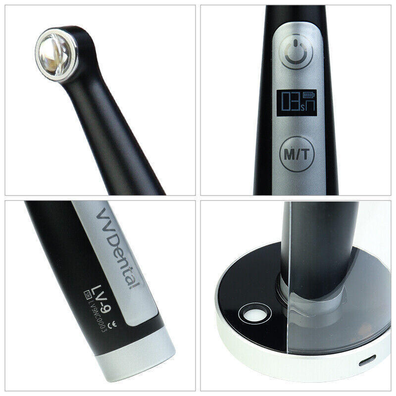 Dental Curing Light LED Resin Cure Lamp 1 Second 3200mw/cm² 6 Modes OLED Screen