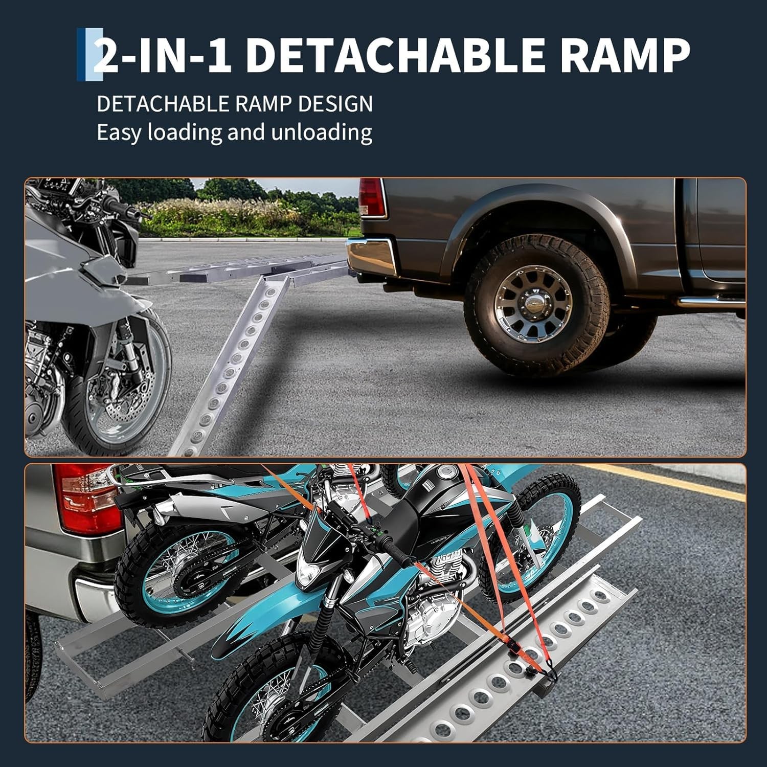600 lb Motorcycle Hitch Carrier Rack with Ramp for Scooter Dirt Bike