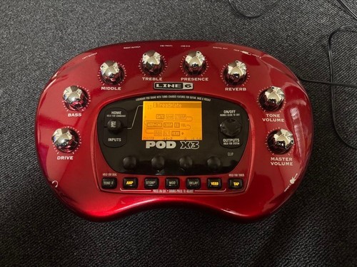Line 6 POD X3 Guitar Multi Effects Processor Red with Manual