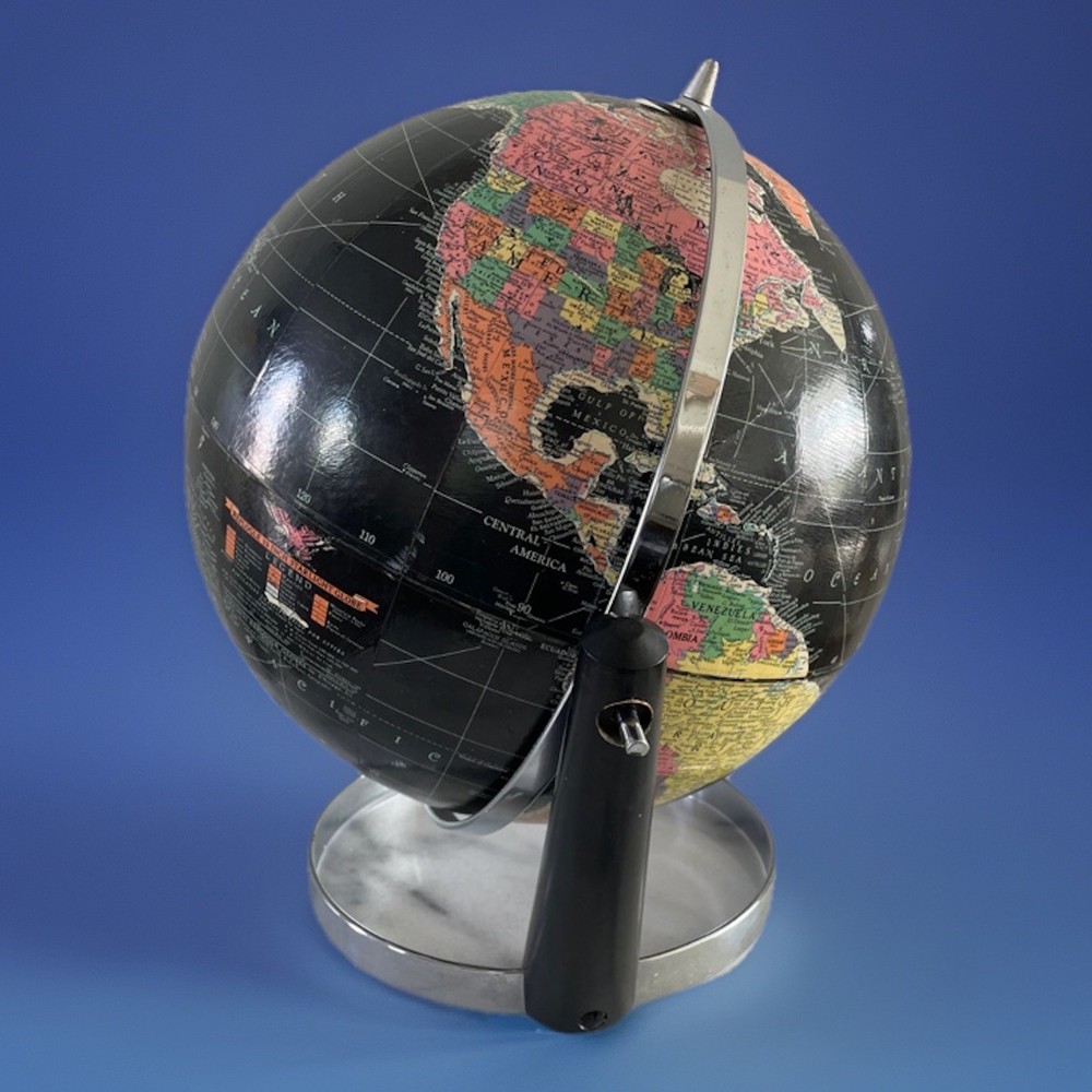 VTG MCM Replogle Starlight Globe Black Maps Atlases World & Celestial
