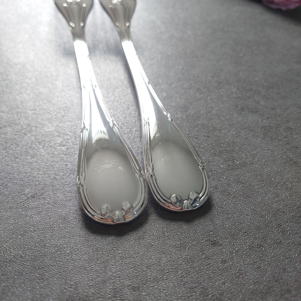 Christofle Rubans Table Fork 2pcs Silverplate Flatware Excellent