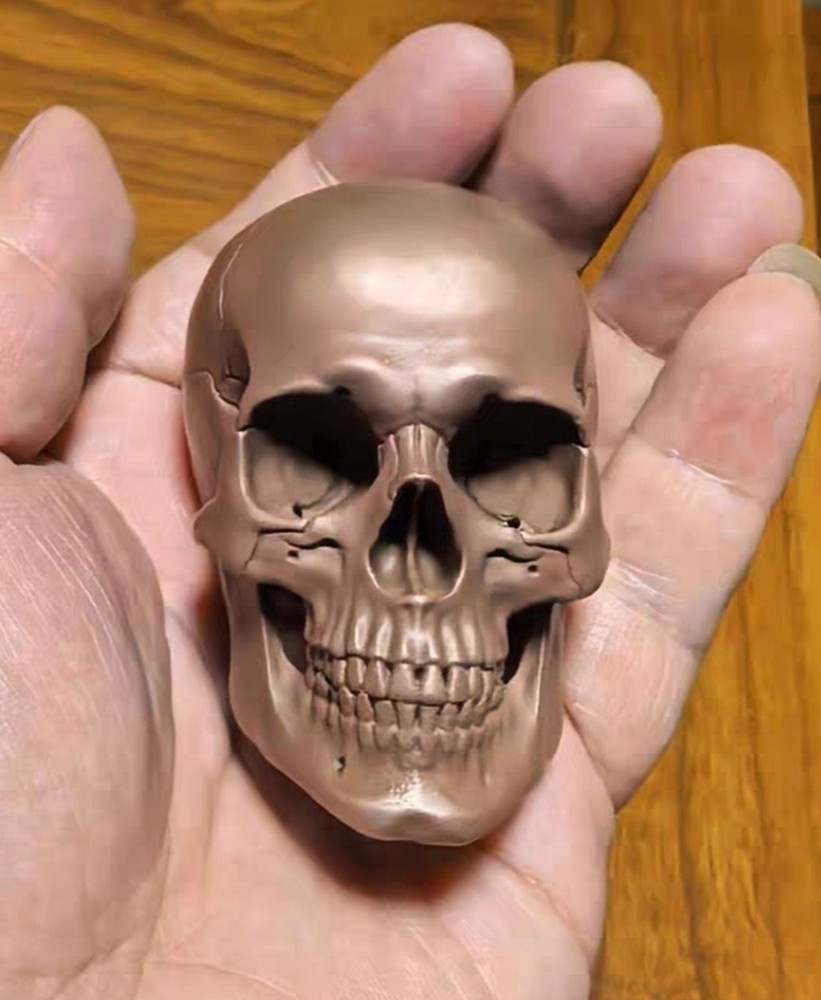 Pure Red purple copper skull head ornament Solid Artistic