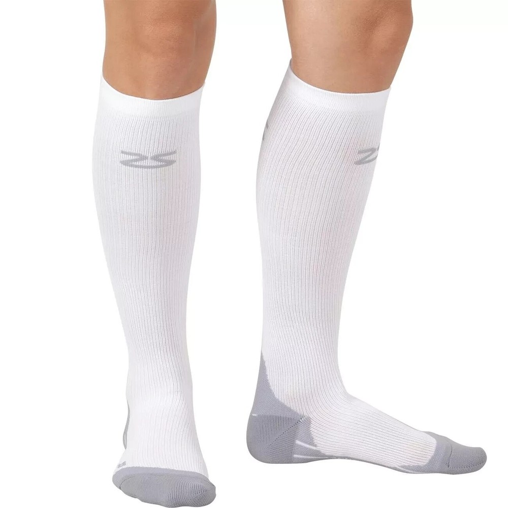 Compression Socks for Men Zensah Fresh Legs White Size Medium