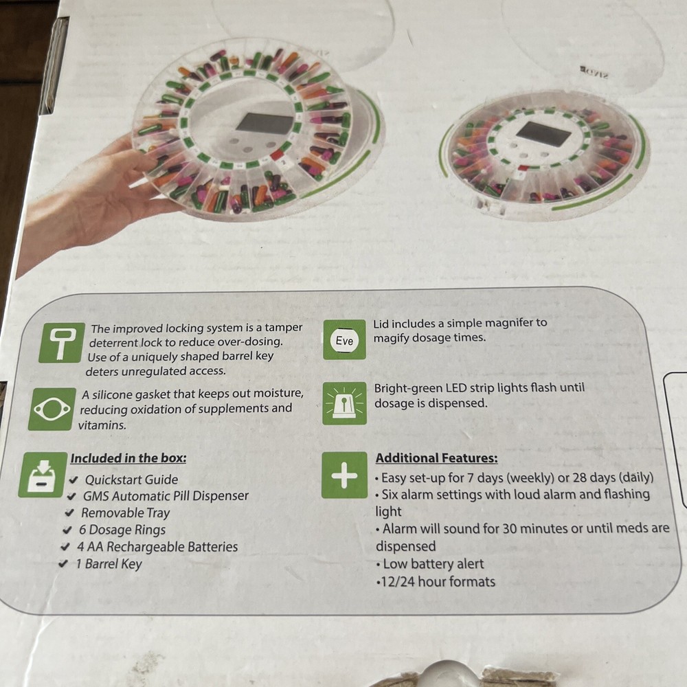 LC GMS Automatic Pill Dispenser EUC NO KEY standard edition READ