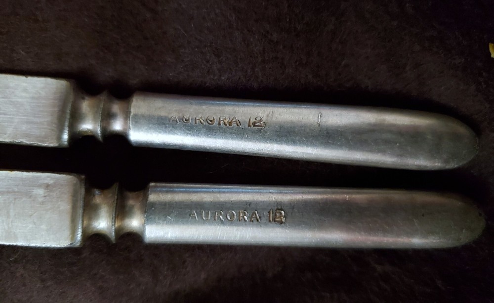 Reed & Barton, Aurora 12, Rockford Silver Plate Co Warranted Silverware Knives