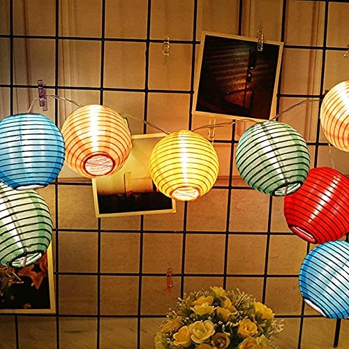 Nylon Lantern String Lights 10 Multicolor Lanterns Nylon Multicolored Lantern