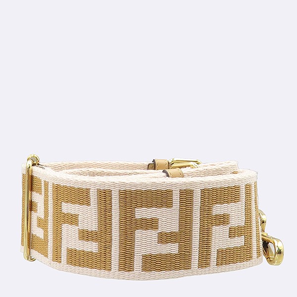 Fendi FF Logo Canvas Shoulder Strap Bag