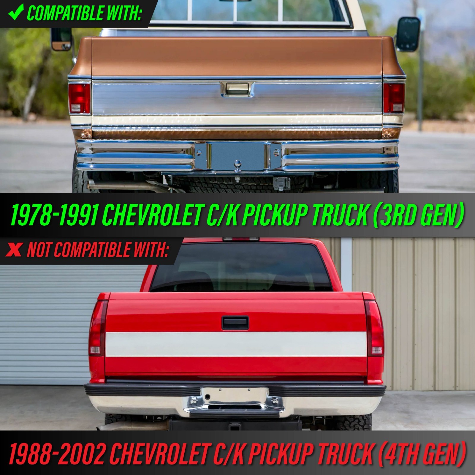 Smoke Tail Light w/ Bulb+Hardware L+R For 78-91 Chevy CK PickUp & Suburban / GMC