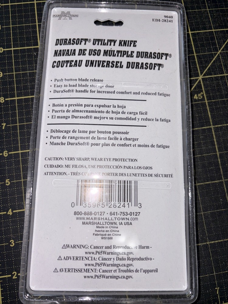 Marshalltown Durasoft Utility Knife 6 5/8 " Auto Load , Include 5 Replacements