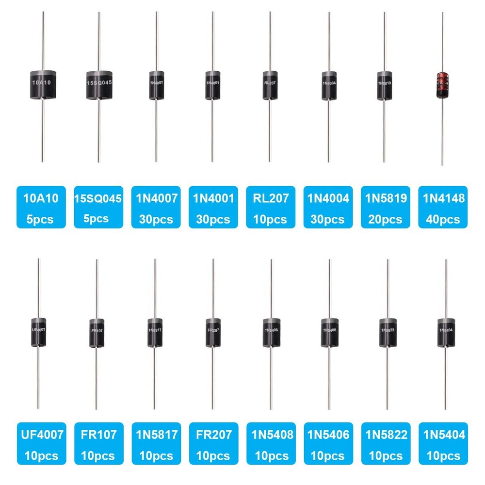 Tnisesm 250 Pcs 16 Values Rectifier/Schottky/Fast 16Values-250PCS