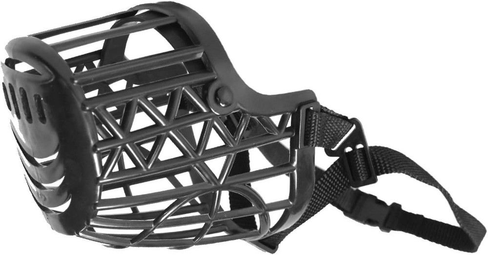 Basket Cage Dog Muzzle Size 3 SMALL Adjustable Straps BLACK by