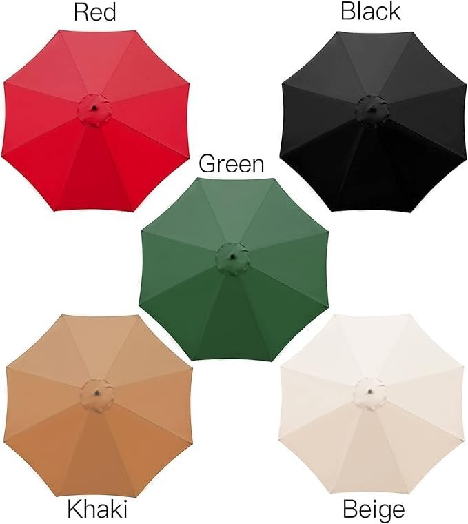 10Ft 8 Ribs Patio Umbrella Replacement Canopy Double-Layer Offset Cantilever ...