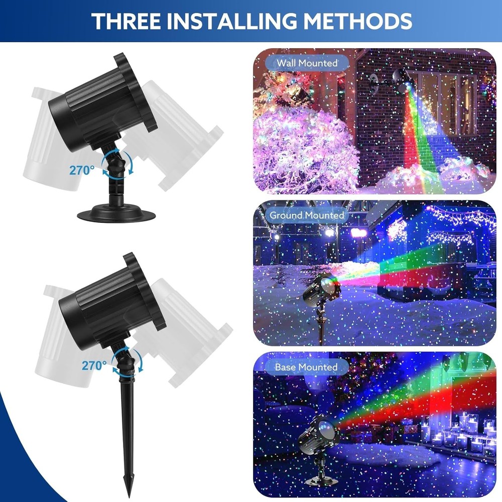 Versatile RGB Laser Lights - Easy Setup with Remote & Waterproof Features
