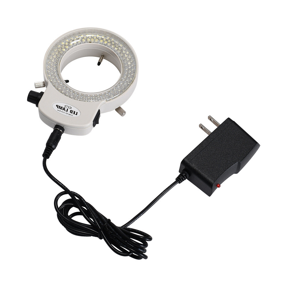 Adjustable 144 LED Bulb Ring Light Lamp with US Plug for Stereo Microscope