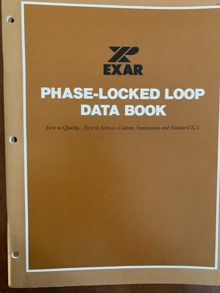 Vintage Exar Phase-Lock Loop Data Book 1978 Paperback Very Good Condition