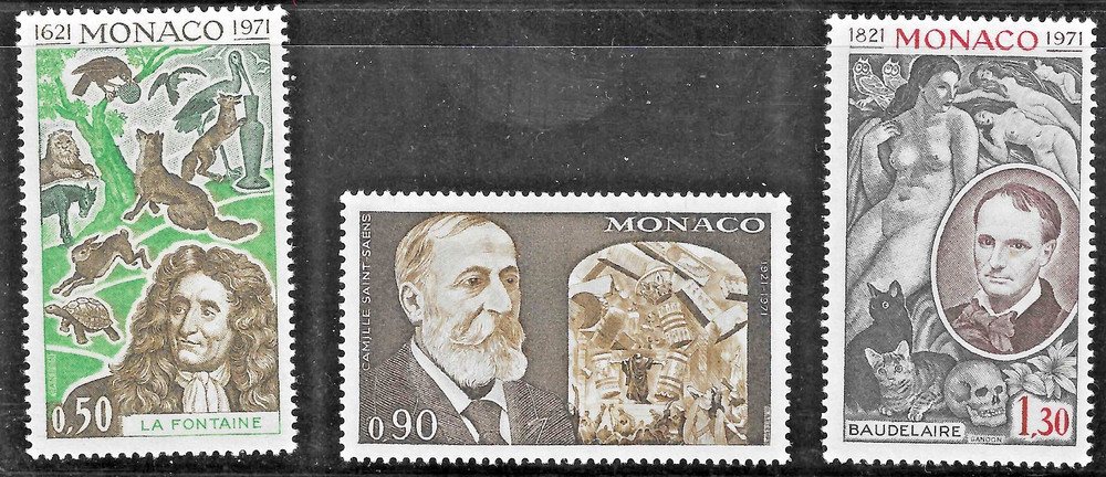 Monaco (1972) - Scott # 818 - 820,   MH