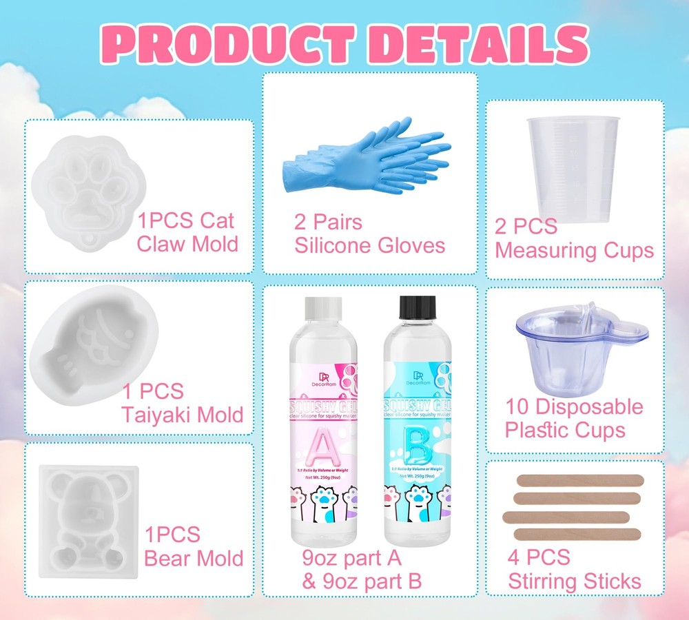 Taba Squishy Kit - 18oz Transparent Liquid small to medium,