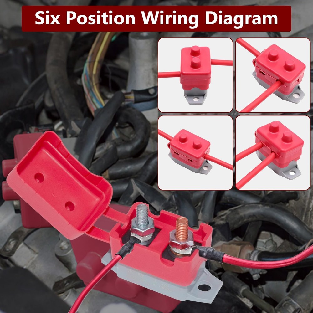 Auto Reset Circuit Breaker, Stud Type Breakers with Cover, 12V - 24V...