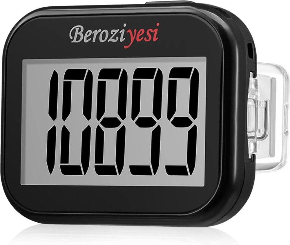 3D Pedometer for Walking, Simple Step Counter Walking with black