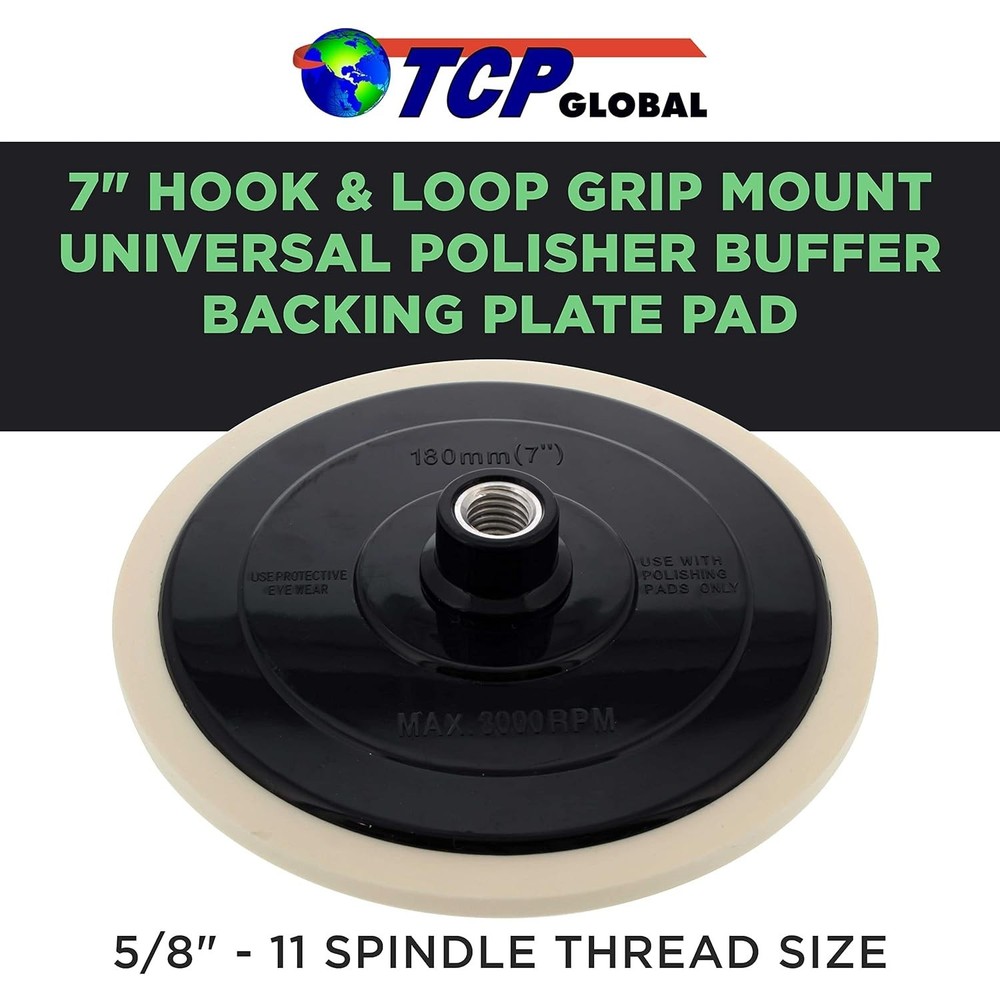 Brand 7" Hook & Loop Grip Mount Universal Polisher Buffer Backing Plate Pad, ...