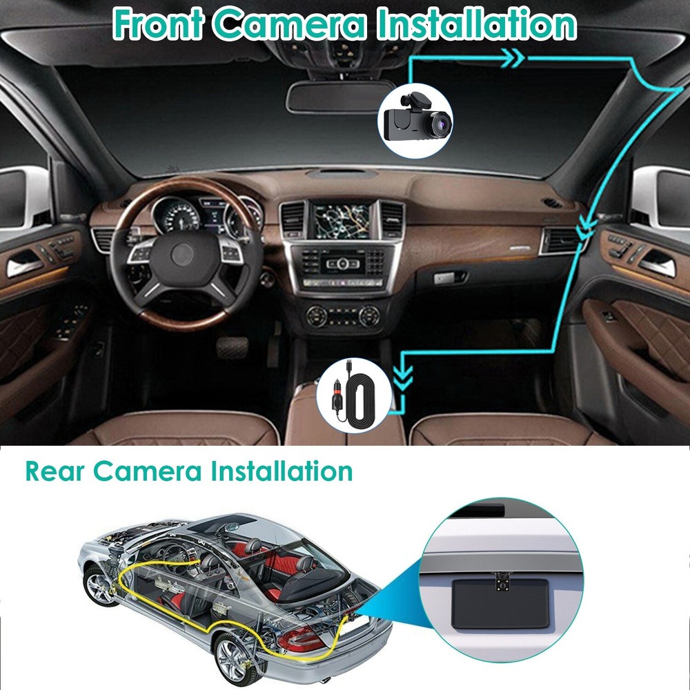 Multi-Channel Dash Cam W/ Coverage Plus 32G Card Sensor Motion Detection Parking