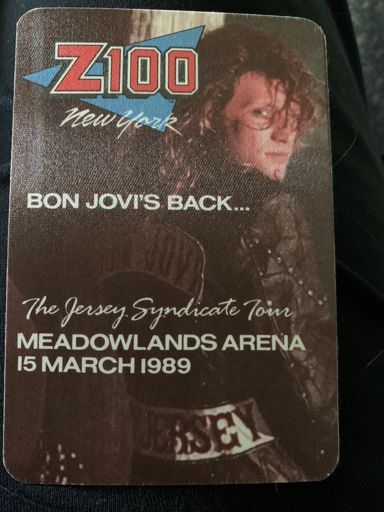 Bob Jovi Promotional Pass 1989